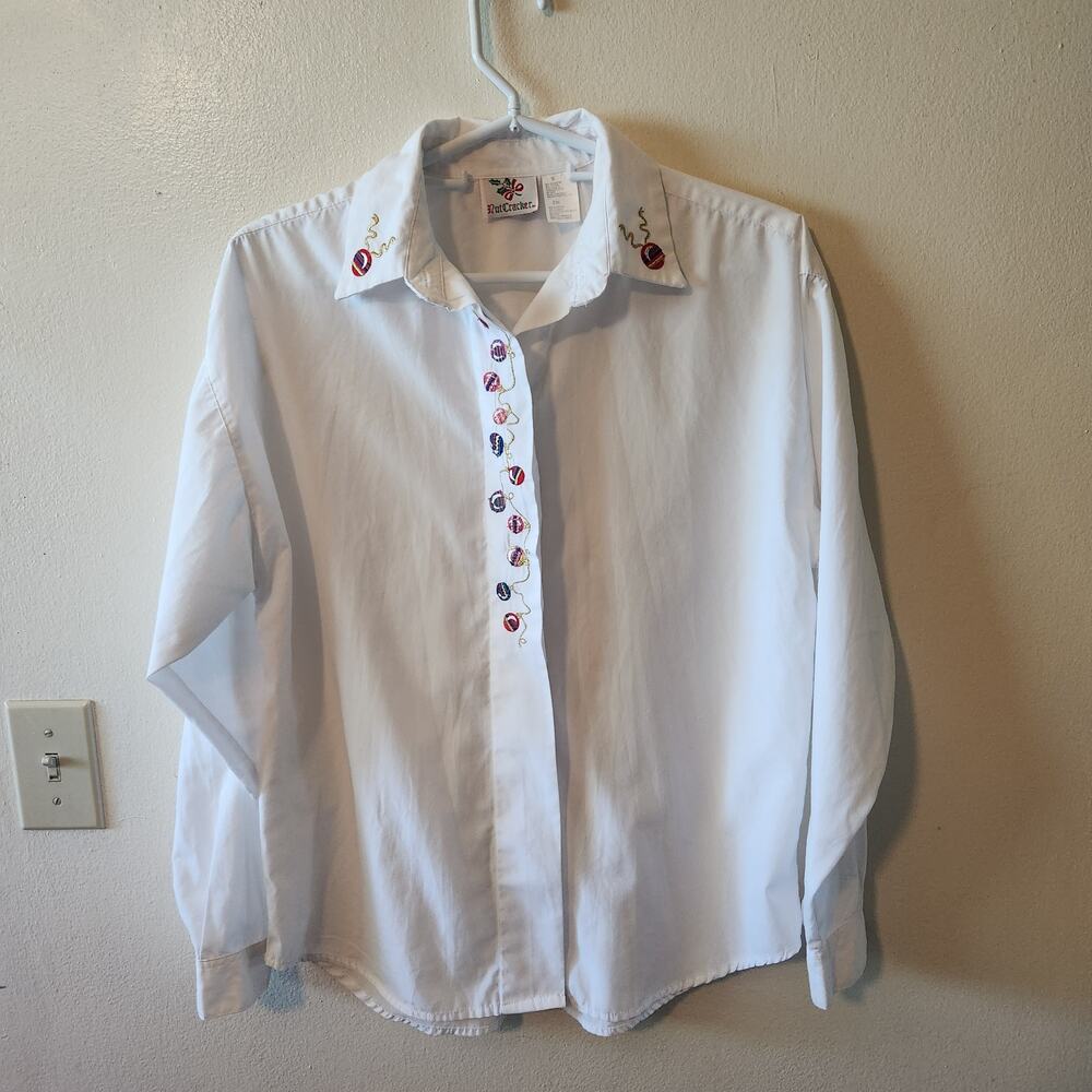 Vintage Nut Cracker Embordered Long Sleeve shirt Size small